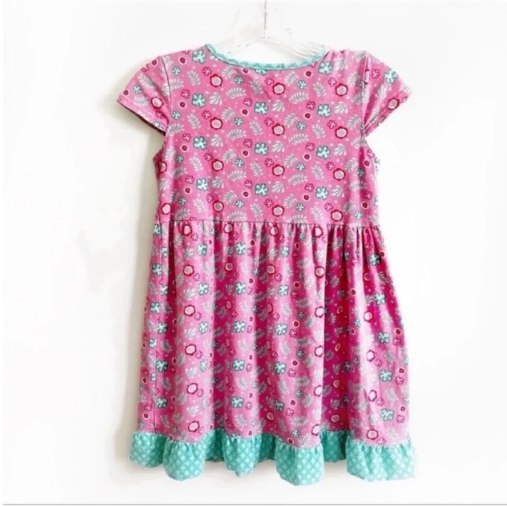 Jelly the Pug lap dress pink Mermaids Collection ruffles floral size 8